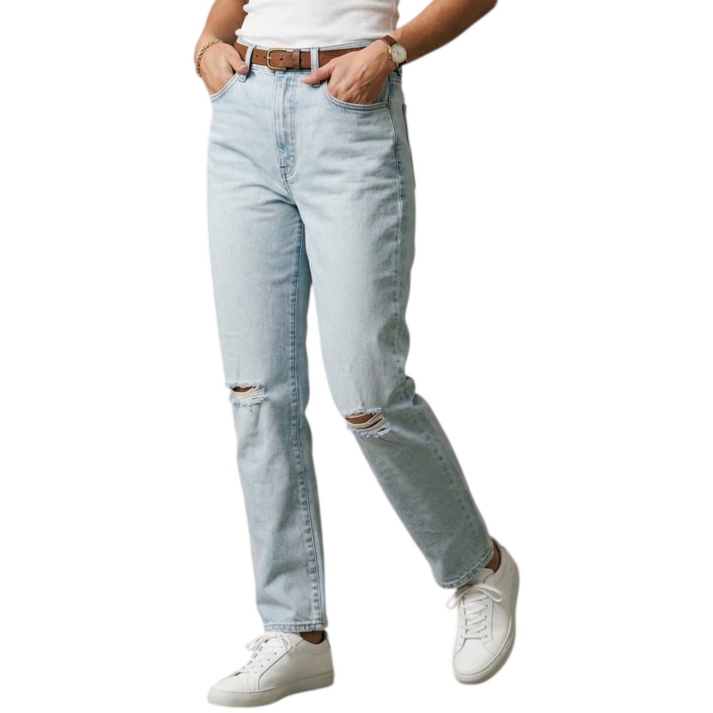 MADEWELL The Perfect Vintage Straight Jean Light Wash Denim Size 29 Tall $148